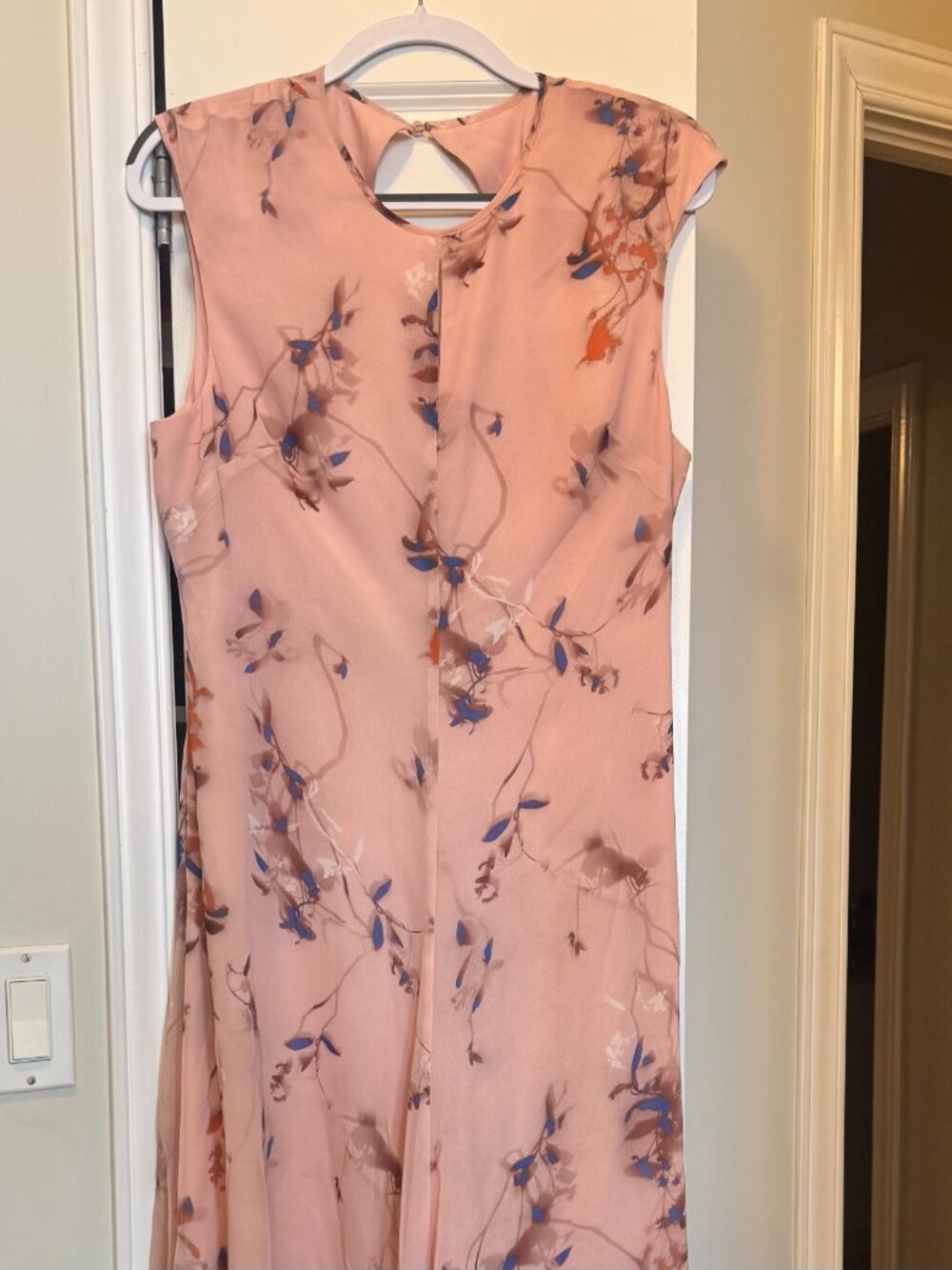 Reiss "Blush" Becci Printed Open Back Midi Dress, Size 10 - Picture 3 of 4